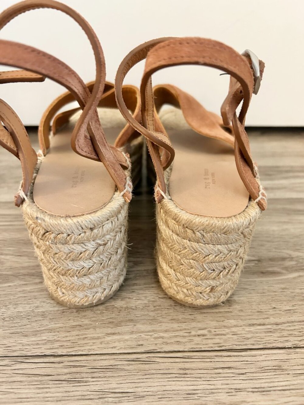 Rag & Bone Hera Suede Espadrille Wedge Sandal in Tan Brown Platform EU 38/US 8 - Picture 8 of 12